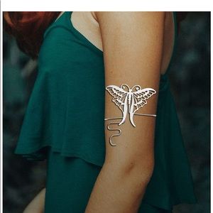 SILVER BUTTERFLY UPPER ARM BAND CUFF